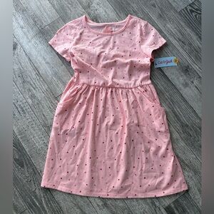 Cat & Jack Light Pink Heart Pattern Kids Dress